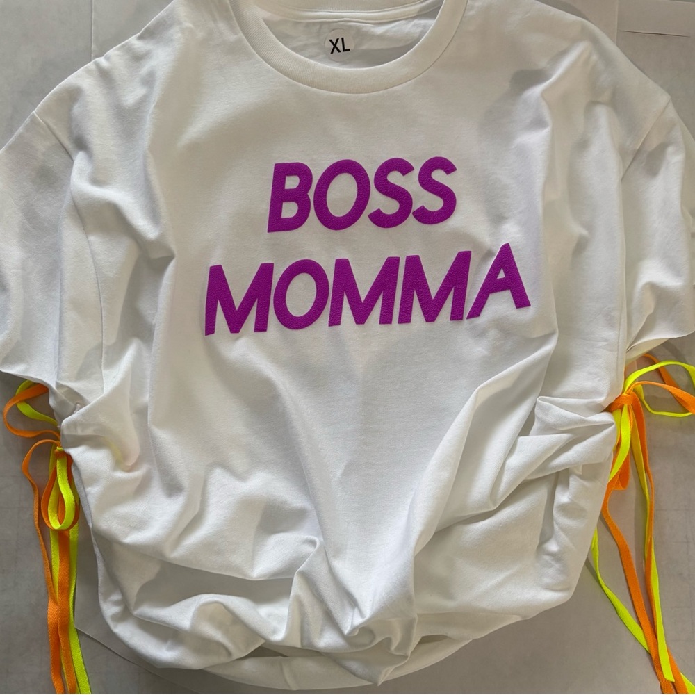 MOTHERS DAY Purple Puff Vinyl White Tee Shirt